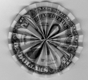 Dollar Bill Origami rosette