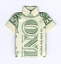 Origami Dollar Bill camisa