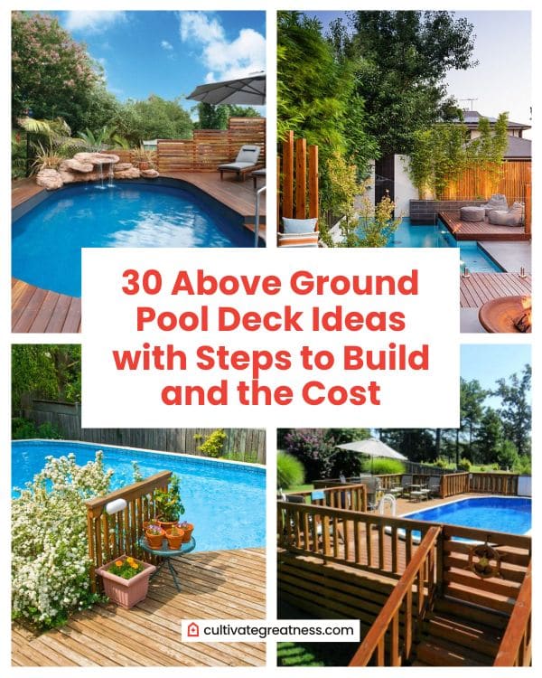 30 Above Ground Pool Deck Ideas With, Free Deck Plans Above Ground Swimming Pools