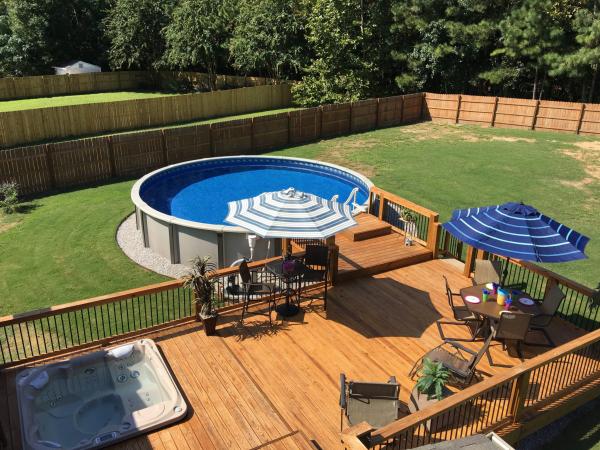 30 Above Ground Pool Deck Ideas With, Free Deck Plans Above Ground Swimming Pools